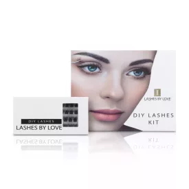 Lashes by Love DIY szempilla kit 0.07 vastagságú D-ívű MIX tálcás pillákkal az extra ívelt otthoni szempilla építéshez