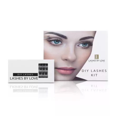 Lashes by Love DIY szempilla kit 0.07 vastagságú D-ívű MIX tálcás pillákkal az extra ívelt otthoni szempilla építéshez