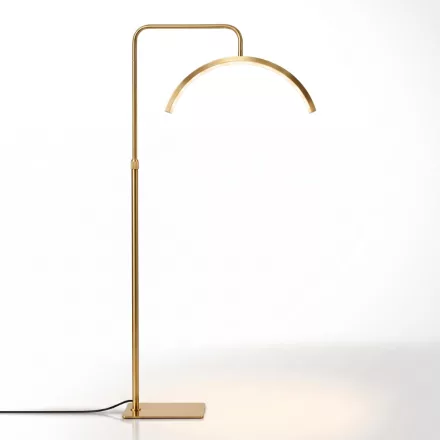 Aura Gold Félhold LED szempillás- és kozmetikai lámpa, arany színű, fényerősség- és színhőmérséklet szabályzóval