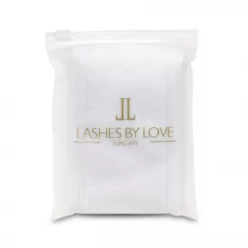 Lashes by Love logózott fehér pamut kozmetikai fejpánt tépőzáras rögzítéssel