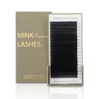 Lashes by Love Premium Volume Mink 0.10 C-íves, mélyfekete, selymes fényű 18 soros műszempilla tálca 12 mm-es fix hosszal szempilla stylistoknak